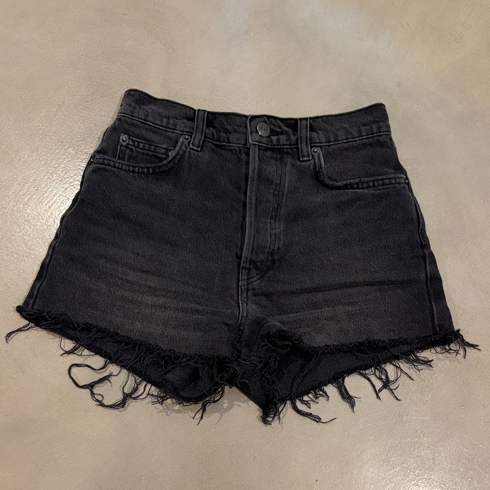 Reformation Black Jean Shorts